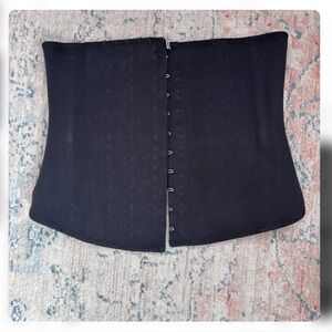 Black Hook-Front Waist Cincher Skirt Panel - Women